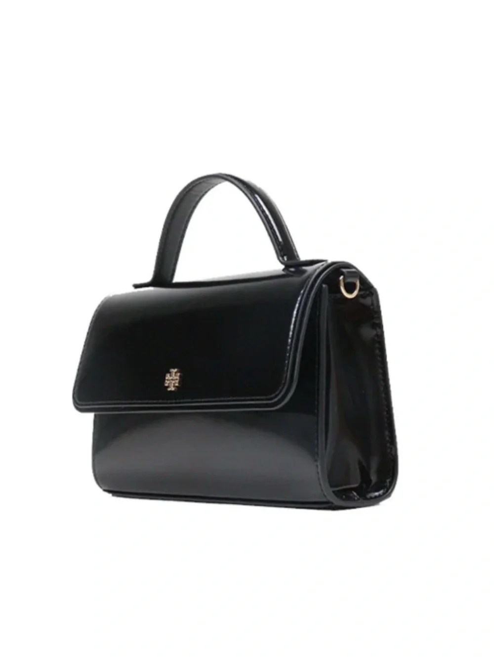 Tory Burch Black Patent Leather Top-Handle Crossbody